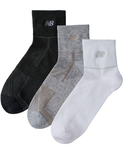 New Balance Running Repreve Ankle Socks 3 Pack - Negro