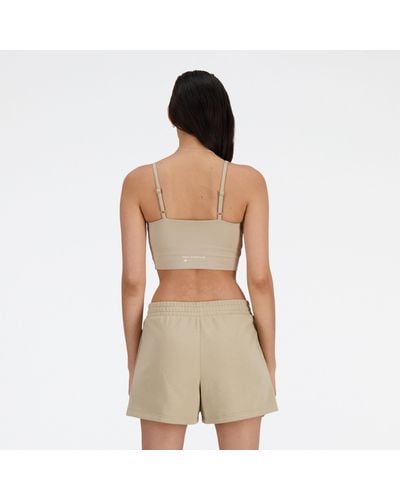 New Balance Nb Harmony Light Support Sports Bra In Beige Poly Knit - Natural