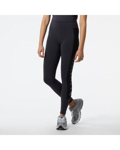 New Balance Femme Leggings Nb Athletics En, Poly Knit, Taille - Noir
