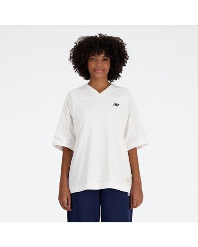 New Balance Femme Sportswear'S Greatest Hits Jersey T-Shirt En, Cotton Jersey, Taille - Blanc
