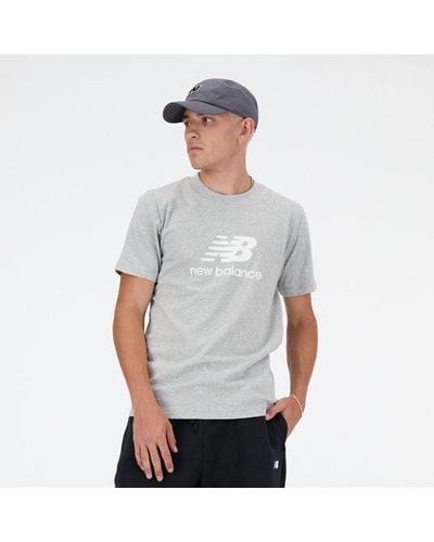 New Balance Homme Sport Essentials Logo T-Shirt En, Cotton, Taille - Blanc