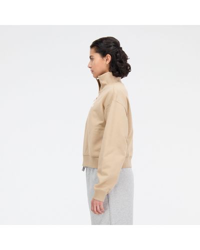 New Balance Athletics Remastered French Terry 1/4 Zip - Naturel