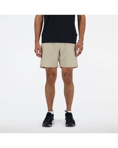 New Balance Ac Lined Short 7" In Grey Polywoven - Natural
