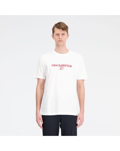 New Balance Nb Sport Seasonal Graphic Brand T-shirt In Cotton - White