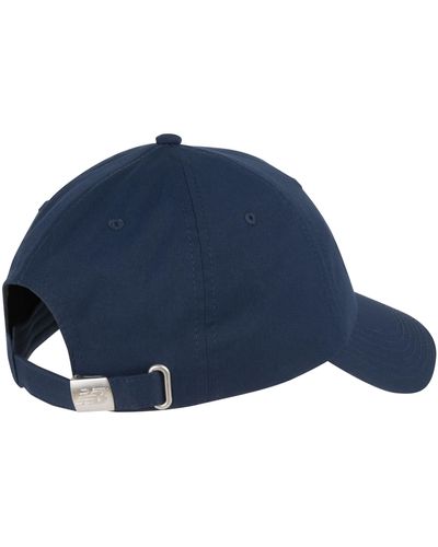 New Balance 6 Panel Linear Logo Hat In Blue Polyester