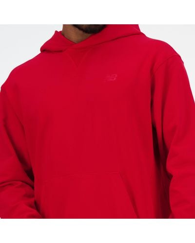 New Balance Athletics french terry hoodie in rot