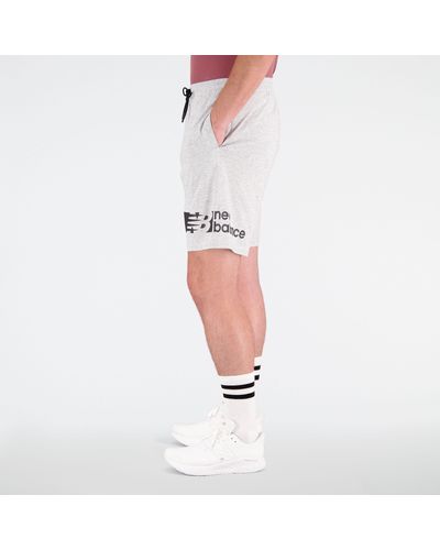 New Balance Pantalones cortos heathertech knit - Gris