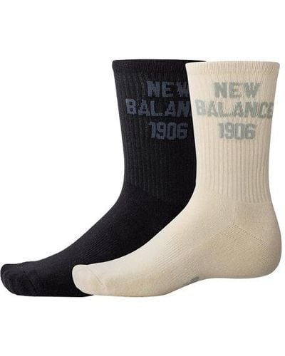 New Balance Unisexe 1906 Midcalf Socks 2 Pack En Blanc/Noir/, Cotton, Taille - Neutre
