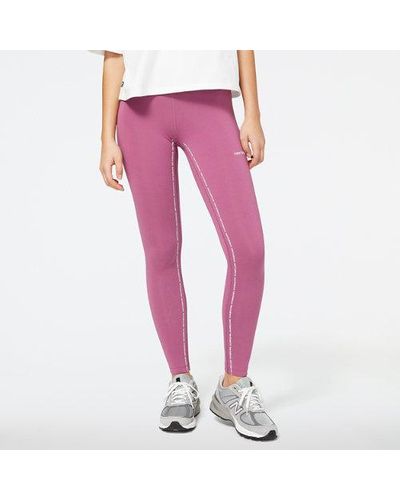New Balance Femme Nb Essentials Tight En, Poly Knit, Taille - Violet