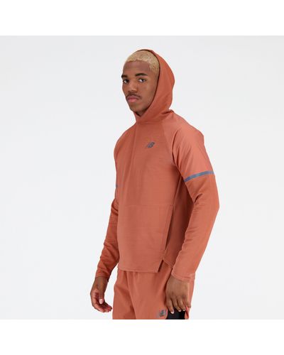 New Balance Q Speed Shift Hoodie In Poly Knit - Orange