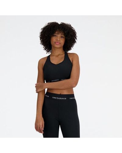 New Balance Femme Nb Sleek Medium Support Sports Bra En, Poly Knit, Taille - Noir