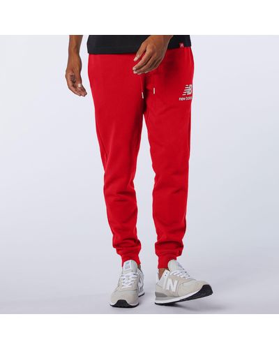 New Balance Essentials Stacked Logo Sweatpant - Red