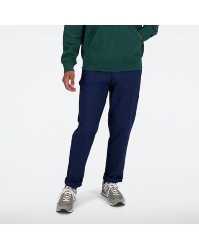 New Balance Homme Twill Straight Pant 32&Quot; En, Cotton Twill, Taille - Bleu