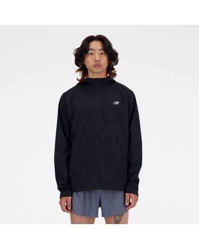 New Balance Athletics Water Defy Jacket In Black Poly Knit