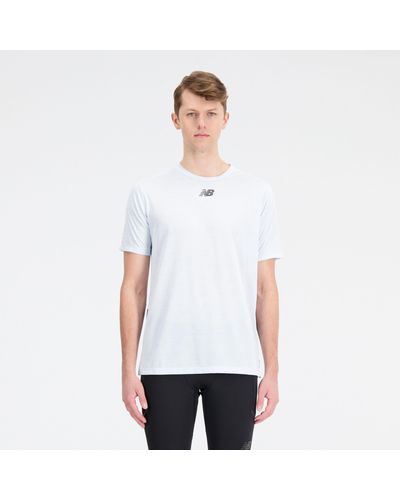 New Balance Impact Run Luminous Short Sleeve - Wit