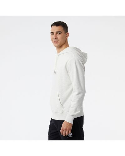 New Balance Nb essentials fleece hoodie - Bianco
