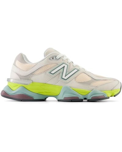 New Balance 9060 In Beige/pink/grey Leather - Green