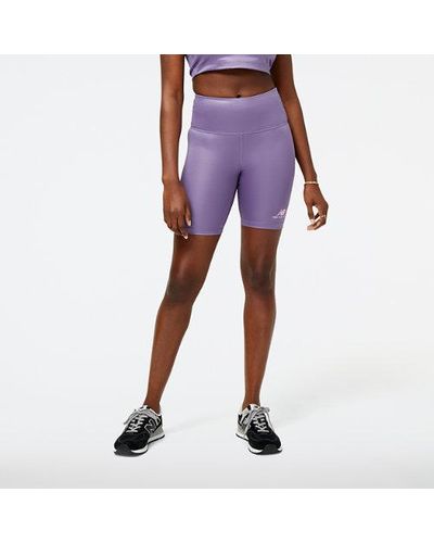 New Balance Femme Athletics Pearl Short En, Poly Knit, Taille - Violet