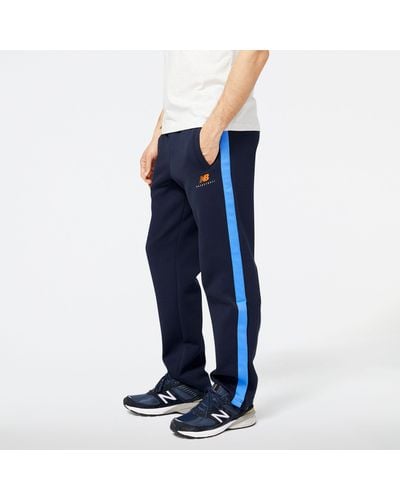 New Balance Nb Hoops Abstract Pant In Black Fleece - Blue