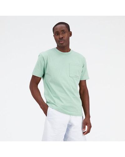 New Balance Homme T-Shirt Nb Athletics Nature State Short Sleeve En, Cotton, Taille - Vert