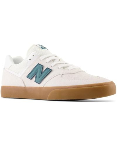 New Balance Nb Numeric 574 Vulc In White/green Suede/mesh