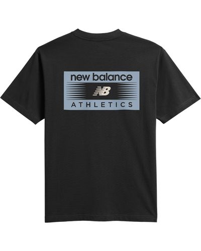 New Balance Professional Ad T-shirt In Black Cotton Fleece