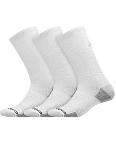 New Balance Unisexe Chaussettes Essentials Cushioned Crew 3 Pack En, Poly Knit, Taille - Blanc