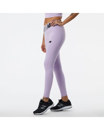 New Balance Relentless Crossover High Rise 7/8 Tight In Poly Knit - Purple