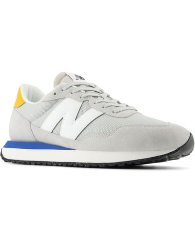 New Balance 237 In Grey/white/yellow/blue Suede/mesh