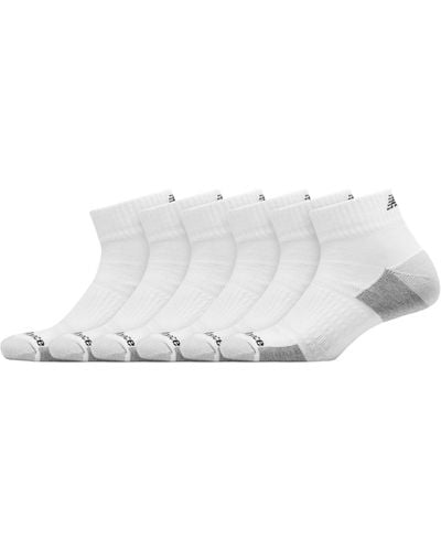 New Balance Cushioned Ankle Socks 6 Pack - White