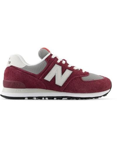 New Balance Homme 574 En, Suede/Mesh, Taille - Rouge
