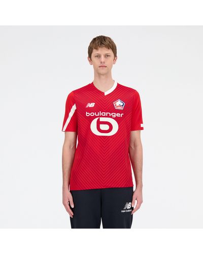New Balance Lille losc home short sleeve jersey in blau - Rot