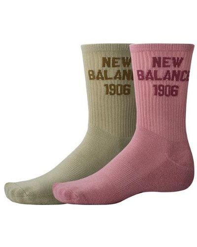 New Balance Unisexe 1906 Midcalf Socks 2 Pack En, Cotton, Taille - Vert