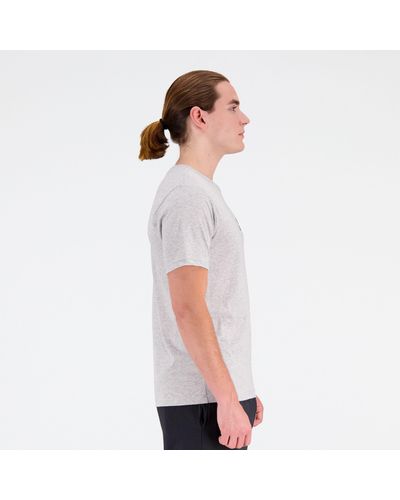 New Balance Sport core graphic cotton jersey short sleeve t-shirt in grigio - Bianco