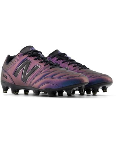 New Balance 442 V2 Limited Edition Fg In Black Leather - Purple