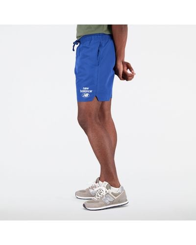 New Balance Essentials Reimagined Woven Shorts - Blau