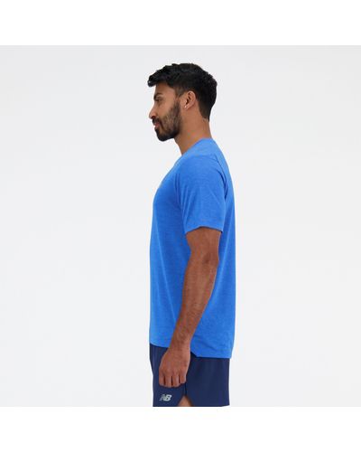 New Balance Athletics T-shirt In Blue Poly Knit