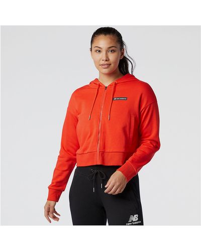 New Balance Sweats à capuche Sport Style Optiks FZ - Rouge