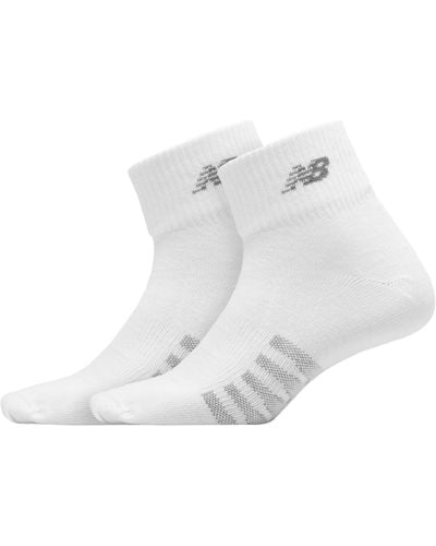 New Balance Coolmax Thin Quarter Socks 2 Pack - White