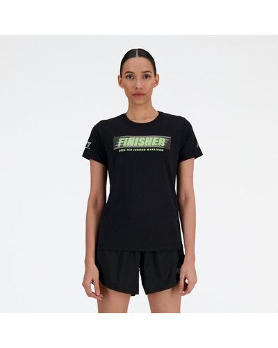 New Balance Femme London Edition Finisher T-Shirt En, Poly Knit, Taille - Noir