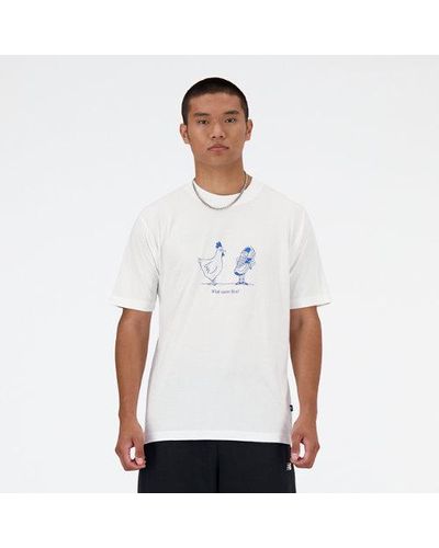 New Balance Hombre Sport Essentials Chicken T-Shirt En, Cotton, Talla - Blanco