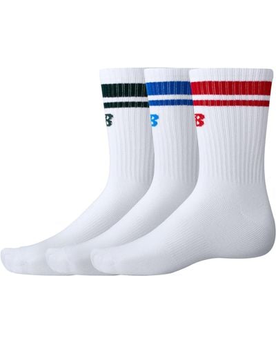 New Balance Essentials Line Midcalf 3 Pack Midcalf Socks - White