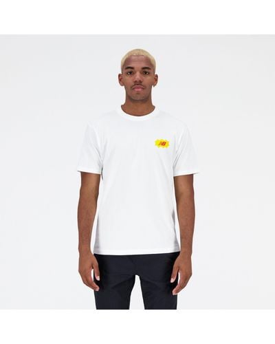 New Balance Essentials reimagined cotton jersey short sleeve t-shirt - Blanco