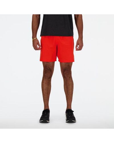 New Balance Homme Rc Short 7&Quot; En, Polywoven, Taille - Rouge