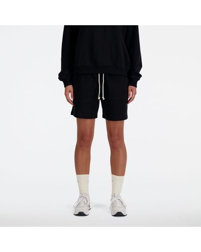 New Balance Athletics french terry short in nero