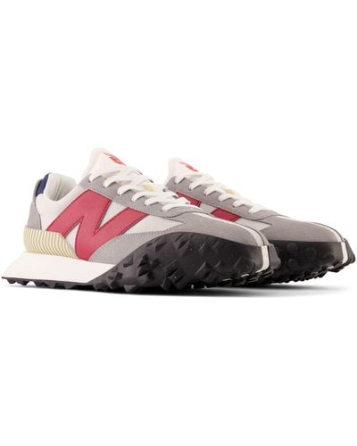 New Balance Xc-72 In Grey/red/blue Suede/mesh - Pink