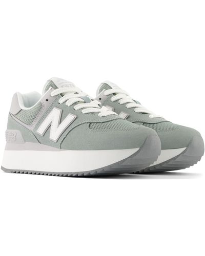 New Balance 574+ in verde/grigio/bianca