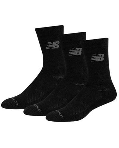 New Balance Performance Cotton Cushioned Crew Socks 3 Pack En, Taille - Noir