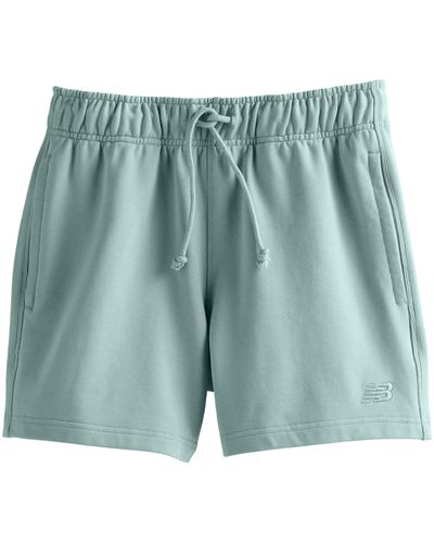 New Balance Athletics French Terry Short 5" In Green Cotton - Blue