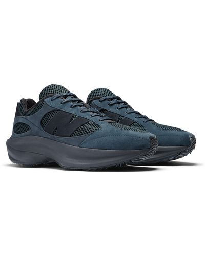 New Balance Auralee X Wrpd Runner In Black/blue Leather